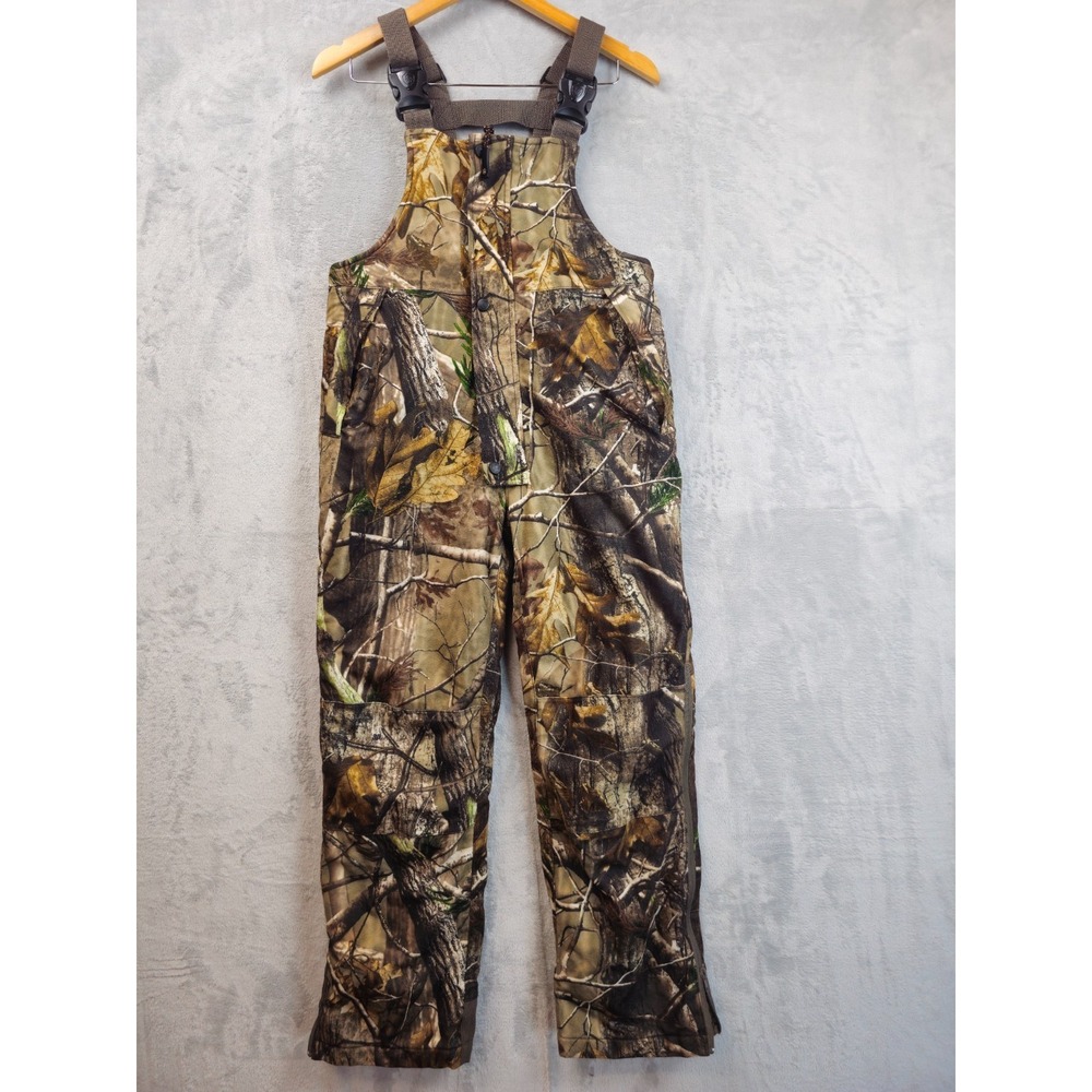 Game Winner Overalls Boy Youth Large Realtree Camo Quilted Fleece Lined Side Zip